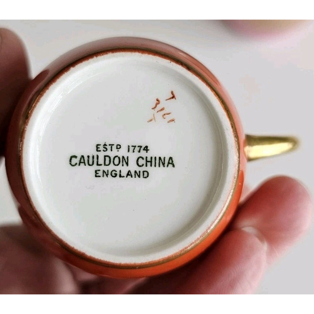 Antique Cauldon China England Demitasse Cups Set of 4 Gold Gilt Muliple Colors - Picture 14 of 16